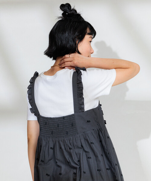 FREAK'S STORE(フリークスストア)の「インド 配色シフリー刺繍ワンピース(ワンピース・レディース・チャコール/パープル・フリ-)」の7枚目の写真