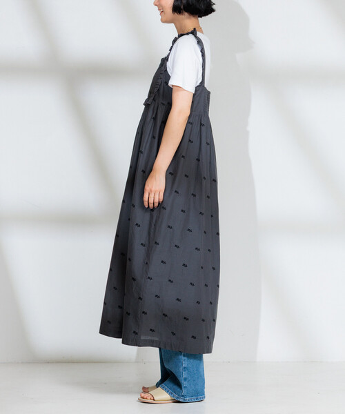 FREAK'S STORE(フリークスストア)の「インド 配色シフリー刺繍ワンピース(ワンピース・レディース・チャコール/パープル・フリ-)」の9枚目の写真
