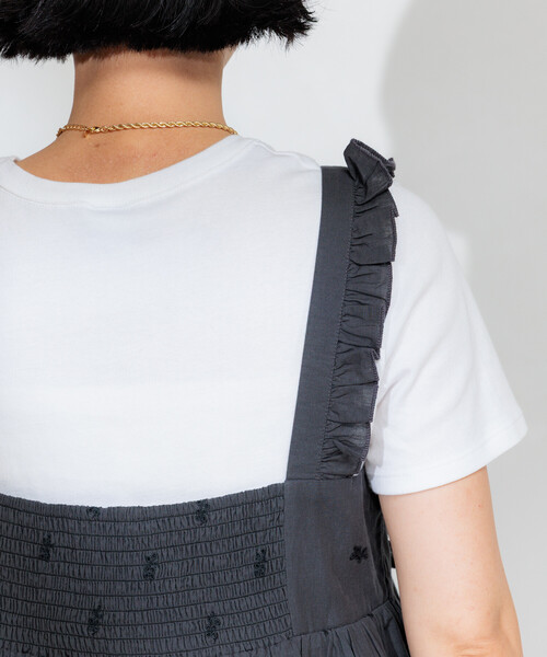 FREAK'S STORE(フリークスストア)の「インド 配色シフリー刺繍ワンピース(ワンピース・レディース・チャコール/パープル・フリ-)」の12枚目の写真