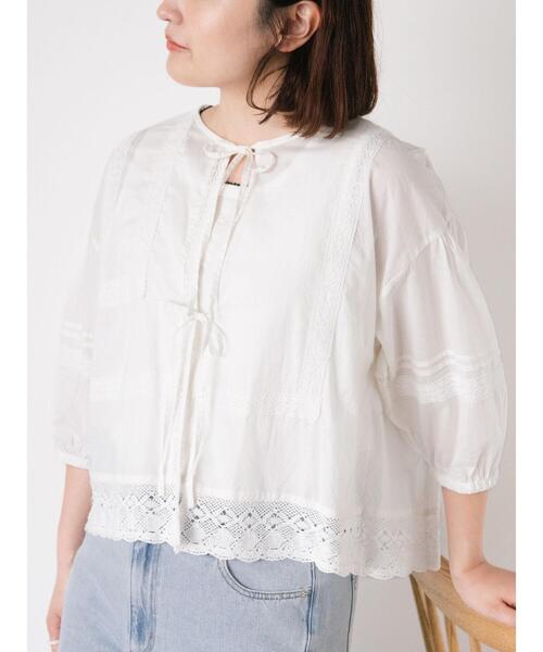 eaphi エフィ コットンレースパッチワークブラウス 楽天市場】【SALE／60%OFF】Samansa Mos2/ドビーレースパッチ