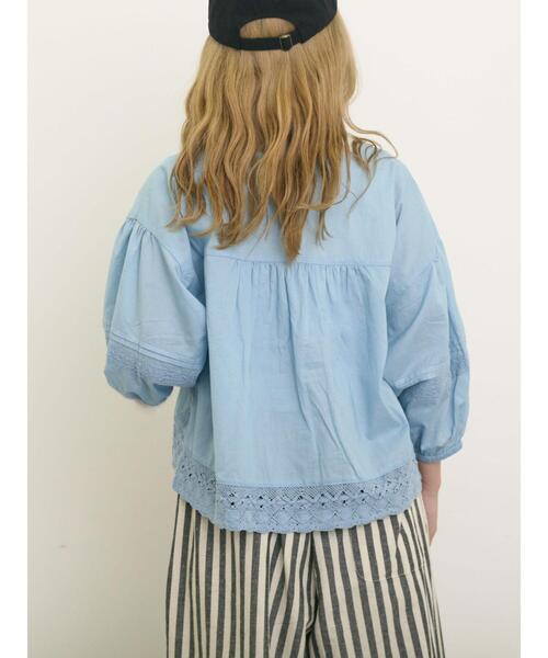 Samansa Mos2(サマンサ モスモス)の「パッチワークレースブラウス(シャツ/ブラウス・レディース・キナリ/サックスブルー/ブラック/オフホワイト・F)」の6枚目の写真
