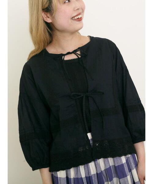 Samansa Mos2(サマンサ モスモス)の「パッチワークレースブラウス(シャツ/ブラウス・レディース・キナリ/サックスブルー/ブラック/オフホワイト・F)」の16枚目の写真