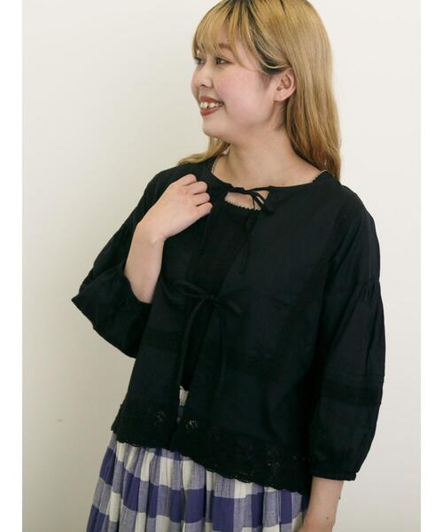 Samansa Mos2(サマンサ モスモス)の「パッチワークレースブラウス(シャツ/ブラウス・レディース・キナリ/サックスブルー/ブラック/オフホワイト・F)」の17枚目の写真