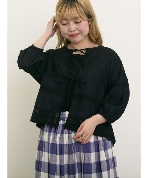 Samansa Mos2(サマンサ モスモス)の「パッチワークレースブラウス(シャツ/ブラウス・レディース・キナリ/サックスブルー/ブラック/オフホワイト・F)」の21枚目の写真