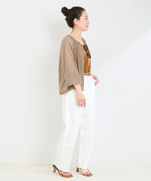 B.C STOCK(ベーセーストック)の「《追加3》シアーブルゾン(ブルゾン・レディース・ブラウン/ベージュ/ブラック/アイボリー・FREE)」の5枚目の写真