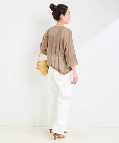 B.C STOCK(ベーセーストック)の「《追加3》シアーブルゾン(ブルゾン・レディース・ブラウン/ベージュ/ブラック/アイボリー・FREE)」の6枚目の写真