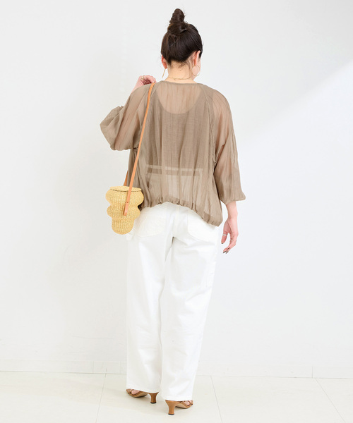 B.C STOCK(ベーセーストック)の「《追加3》シアーブルゾン(ブルゾン・レディース・ブラウン/ベージュ/ブラック/アイボリー・FREE)」の7枚目の写真