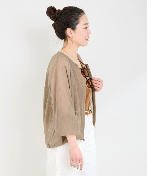 B.C STOCK(ベーセーストック)の「《追加3》シアーブルゾン(ブルゾン・レディース・ブラウン/ベージュ/ブラック/アイボリー・FREE)」の9枚目の写真