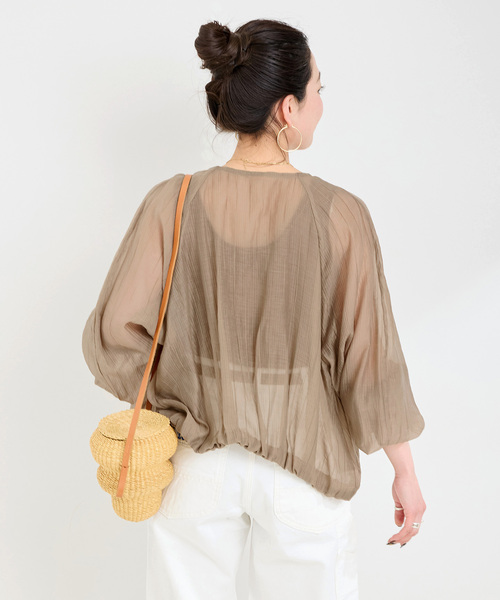 B.C STOCK(ベーセーストック)の「《追加3》シアーブルゾン(ブルゾン・レディース・ブラウン/ベージュ/ブラック/アイボリー・FREE)」の10枚目の写真