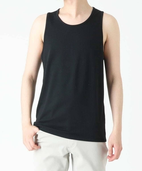 MK MICHEL KLEIN HOMME （エムケーミッシェルクランオム）の「【洗える】テレコタンクトップ（タンクトップ・メンズ・ホワイト/ブラック・51/48/46）」の4枚目の写真