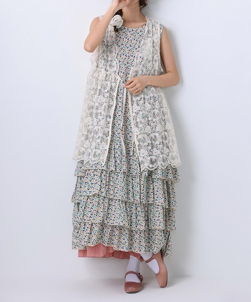 aimoha（アイモハ）の「ノースリーブ`小花柄ティアードワンピース (SS)（ワンピース・レディース・イエロー/パープル/ブルー・FREE）」の13枚目の写真