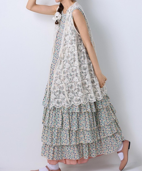 aimoha（アイモハ）の「ノースリーブ`小花柄ティアードワンピース (SS)（ワンピース・レディース・イエロー/パープル/ブルー・FREE）」の15枚目の写真