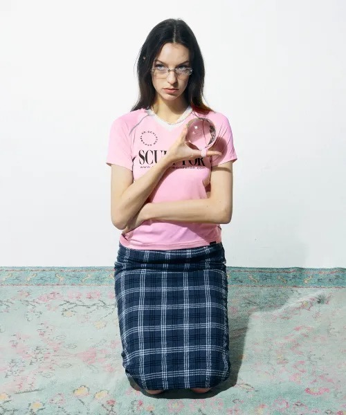 SCULPTOR スポーツ ジャージ Tシャツ ピンク SCULPTOR（スカルプター）の「Sports Jersey Tee/スポーツ