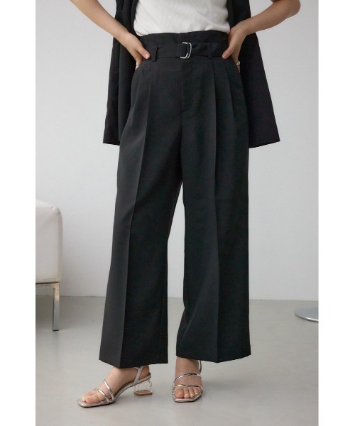 セール】イージーケアリネンライクベルトワイドパンツ(スラックス セール】イージーケアリネンライクベルトワイドパンツ(スラックス
