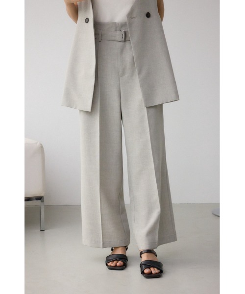 blurhms 2022SS リネンパンツ　リネンツイルイージーパンツ セール】イージーケアリネンライクベルトワイドパンツ
