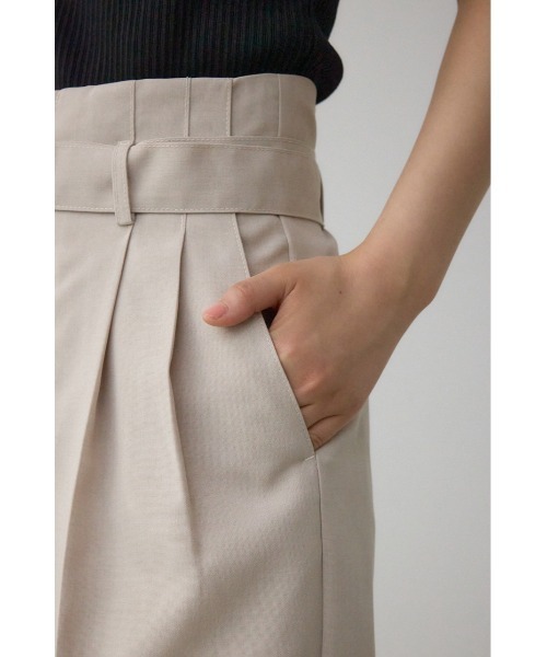 AZUL by moussyリネンライクワイドパンツ　ベージュオフホワイト LINEN LIKE WIDE PANTS/リネンライクワイドパンツ｜WOMEN