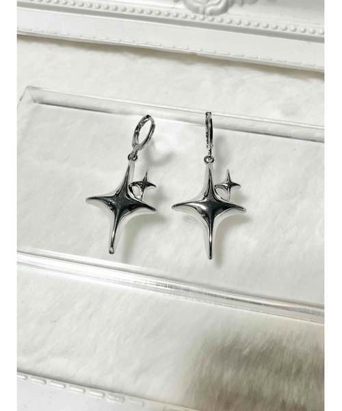 tone(トーン)の「【88eighty-eight】シルバースター&ハートリングピアス2点セット【import】(MA)(ピアス(両耳用)・レディース・シルバー・FREE)」の5枚目の写真