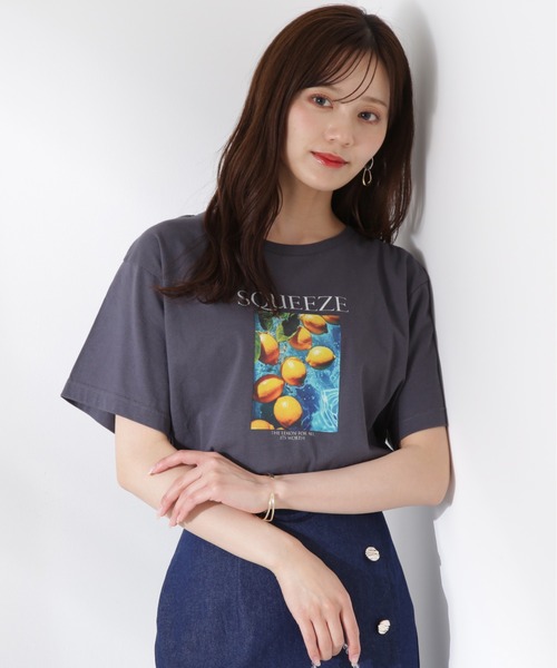 PROPORTION BODY DRESSING(プロポーションボディドレッシング)の「プリントT / 1215260602(Tシャツ/カットソー・レディース・ホワイト/ダークグレー・FREE)」の2枚目の写真
