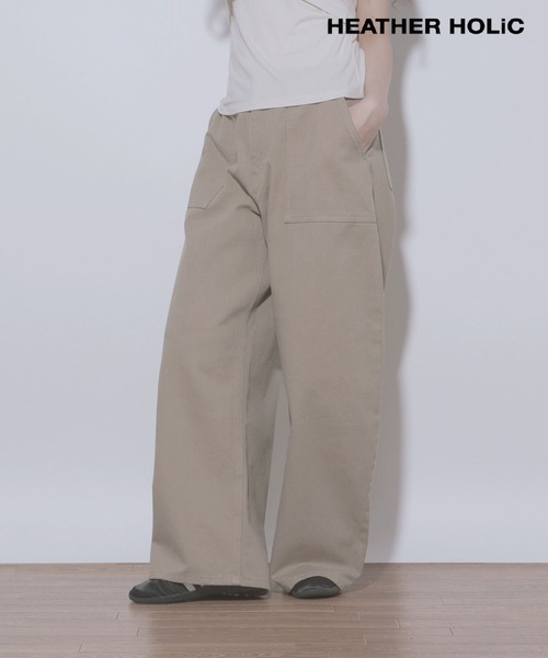 Heather(ヘザー)の「HOLiC ワイドベイカーパンツ 496546(その他パンツ・レディース・ブラック系その他/ベージュ/ブラック・S/M)」の3枚目の写真