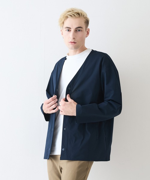 Blue Standard （ブルースタンダード）の「【Blue Standard:ブルースタンダード】エアースルーテック 快適メッシュ素材カーディガン 通気性 吸水速乾 全方向ストレッチ クールビス オフィスカジュアル 冷房対策（カーディガン/ボレロ・メンズ・カーキ/ブラック/ネイビー・MEDIUM/X-LARGE/LARGE）」の11枚目の写真