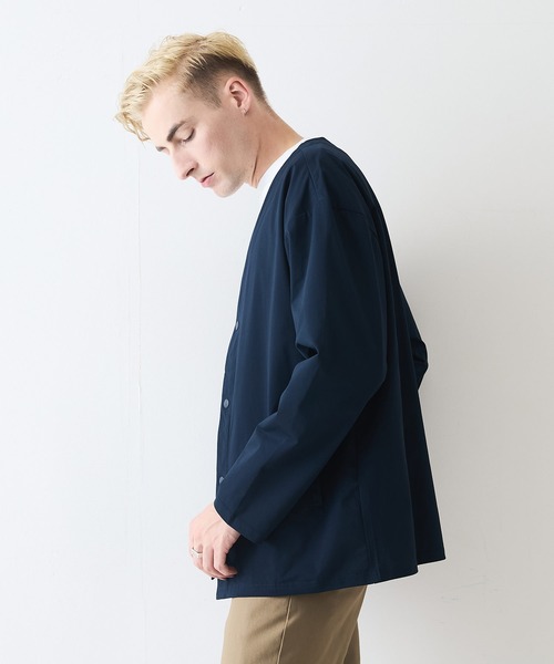 Blue Standard （ブルースタンダード）の「【Blue Standard:ブルースタンダード】エアースルーテック 快適メッシュ素材カーディガン 通気性 吸水速乾 全方向ストレッチ クールビス オフィスカジュアル 冷房対策（カーディガン/ボレロ・メンズ・カーキ/ブラック/ネイビー・MEDIUM/X-LARGE/LARGE）」の12枚目の写真