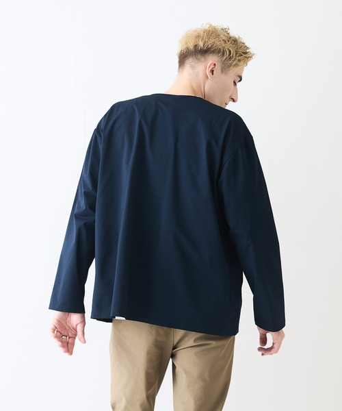 Blue Standard （ブルースタンダード）の「【Blue Standard:ブルースタンダード】エアースルーテック 快適メッシュ素材カーディガン 通気性 吸水速乾 全方向ストレッチ クールビス オフィスカジュアル 冷房対策（カーディガン/ボレロ・メンズ・カーキ/ブラック/ネイビー・MEDIUM/X-LARGE/LARGE）」の13枚目の写真