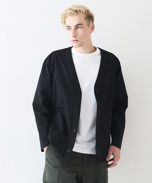 Blue Standard （ブルースタンダード）の「【Blue Standard:ブルースタンダード】エアースルーテック 快適メッシュ素材カーディガン 通気性 吸水速乾 全方向ストレッチ クールビス オフィスカジュアル 冷房対策（カーディガン/ボレロ・メンズ・カーキ/ブラック/ネイビー・MEDIUM/X-LARGE/LARGE）」の7枚目の写真