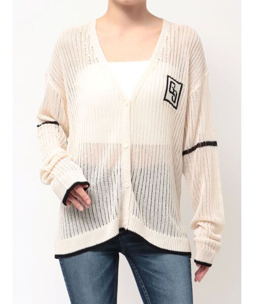 GYDA（ジェイダ）の「GG サマーニットカーディガン（カーディガン/ボレロ・レディース・ピンク/アイボリー/ブラック・FREE）」の2枚目の写真