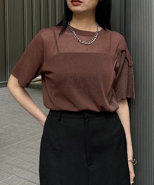 ニット セーター 「＆g'aime」ループMIX配色ニット　Loop Blend Color Knit レディース &g'aime ニット セーター 「＆g'aime」ループMIX配色ニット Loop