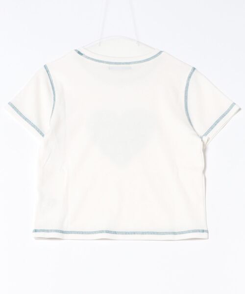 GORGE(ゴージ)の「《ハートロゴ×配色ステッチ》レディース テレコ半袖Tシャツ クロップド丈 春夏秋(Tシャツ/カットソー・レディース・オフホワイト/グレー/スミクロ・F)」の13枚目の写真