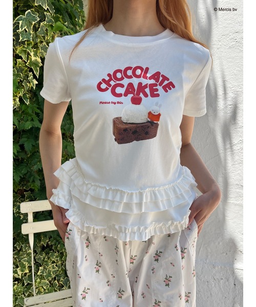 Miffy( ミッフィー)の「【miffy】Chocolate Cake TEE(Tシャツ/カットソー・レディース・ブラック系/オフホワイト・FREE)」の2枚目の写真