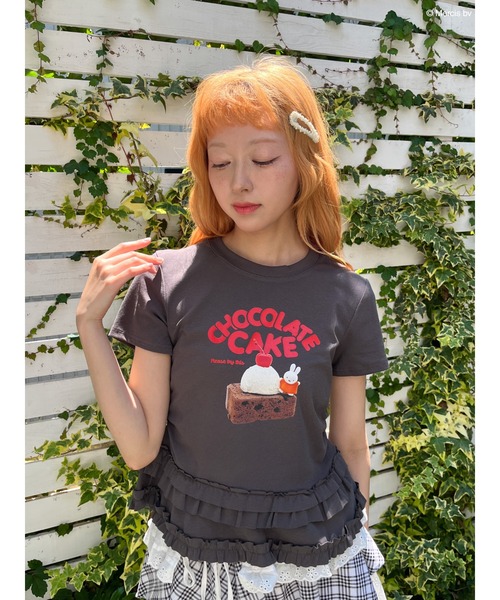 Miffy( ミッフィー)の「【miffy】Chocolate Cake TEE(Tシャツ/カットソー・レディース・ブラック系/オフホワイト・FREE)」の6枚目の写真