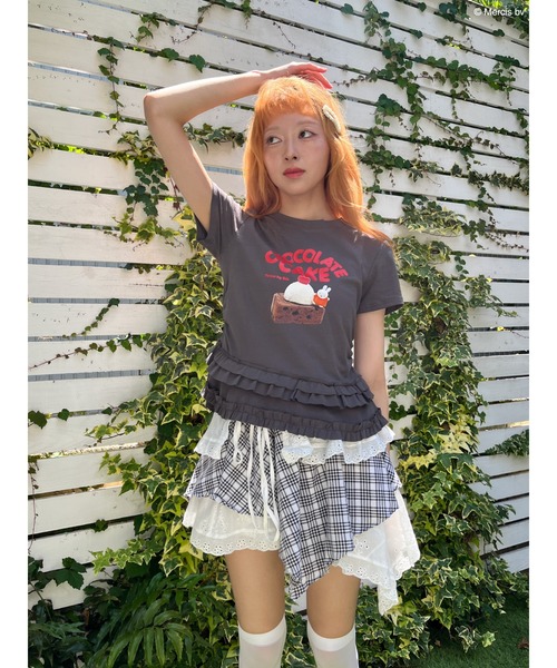 Miffy( ミッフィー)の「【miffy】Chocolate Cake TEE(Tシャツ/カットソー・レディース・ブラック系/オフホワイト・FREE)」の7枚目の写真