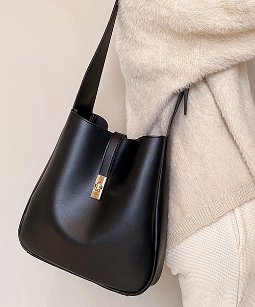 florist（フローリスト）の「【ポーチ付】2WAY ターンロックレザーライクワンショルダーバッグ/ビジネスバッグ（トートバッグ・レディース・キャメル/モカ/アッシュブラウン/ブラック・FREE）」の2枚目の写真