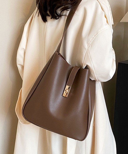 florist（フローリスト）の「【ポーチ付】2WAY ターンロックレザーライクワンショルダーバッグ/ビジネスバッグ（トートバッグ・レディース・キャメル/モカ/アッシュブラウン/ブラック・FREE）」の21枚目の写真