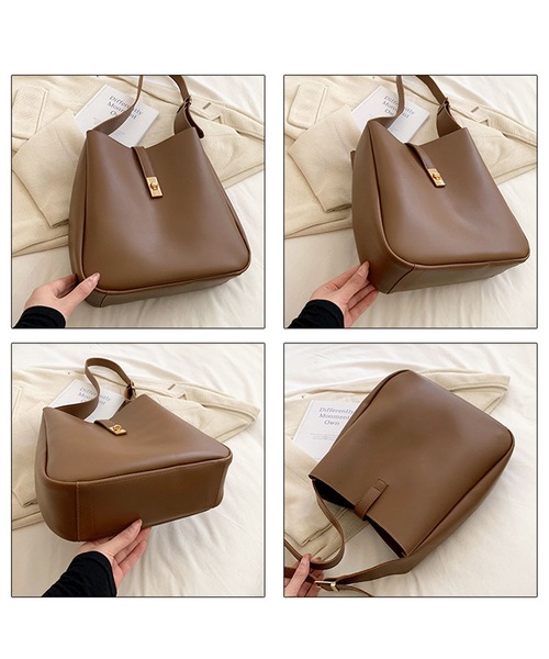 florist（フローリスト）の「【ポーチ付】2WAY ターンロックレザーライクワンショルダーバッグ/ビジネスバッグ（トートバッグ・レディース・キャメル/モカ/アッシュブラウン/ブラック・FREE）」の18枚目の写真