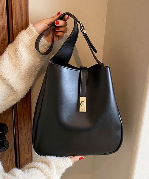 florist（フローリスト）の「【ポーチ付】2WAY ターンロックレザーライクワンショルダーバッグ/ビジネスバッグ（トートバッグ・レディース・キャメル/モカ/アッシュブラウン/ブラック・FREE）」の7枚目の写真