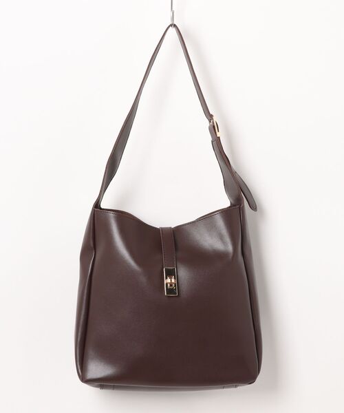 florist（フローリスト）の「【ポーチ付】2WAY ターンロックレザーライクワンショルダーバッグ/ビジネスバッグ（トートバッグ・レディース・キャメル/モカ/アッシュブラウン/ブラック・FREE）」の12枚目の写真