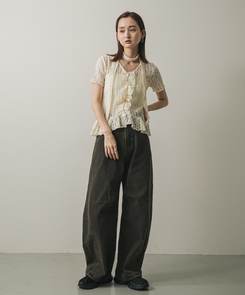 SENSE OF PLACE by URBAN RESEARCH(センスオブプレイスバイアーバンリサーチ)の「チョーカーレーストップ(シャツ/ブラウス・レディース・オフホワイト/ブラック/キャメル・ONE)」の6枚目の写真