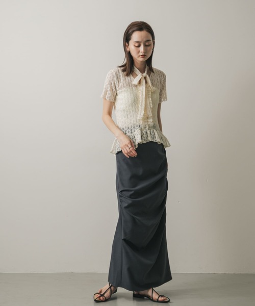 SENSE OF PLACE by URBAN RESEARCH(センスオブプレイスバイアーバンリサーチ)の「チョーカーレーストップ(シャツ/ブラウス・レディース・オフホワイト/ブラック/キャメル・ONE)」の10枚目の写真