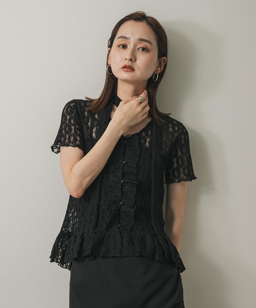 SENSE OF PLACE by URBAN RESEARCH(センスオブプレイスバイアーバンリサーチ)の「チョーカーレーストップ(シャツ/ブラウス・レディース・オフホワイト/ブラック/キャメル・ONE)」の11枚目の写真