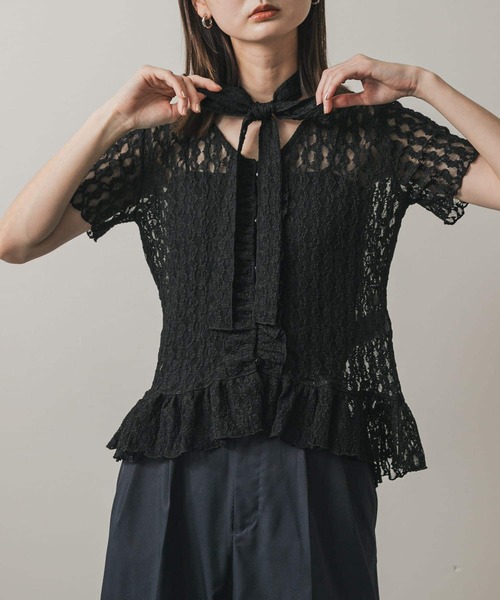 SENSE OF PLACE by URBAN RESEARCH(センスオブプレイスバイアーバンリサーチ)の「チョーカーレーストップ(シャツ/ブラウス・レディース・オフホワイト/ブラック/キャメル・ONE)」の14枚目の写真