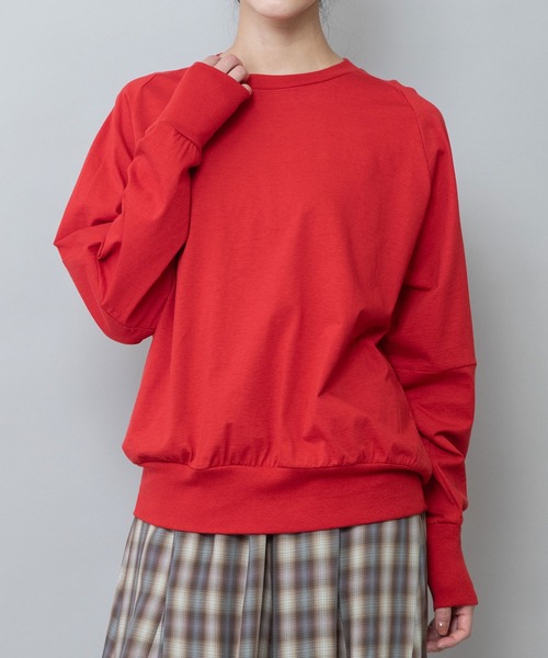 Munich(ミューニック)の「コットンジャージクルーネックプルオーバー(Tシャツ/カットソー・レディース・ホワイト/ブラック/モカ/レッド・FREE)」の4枚目の写真