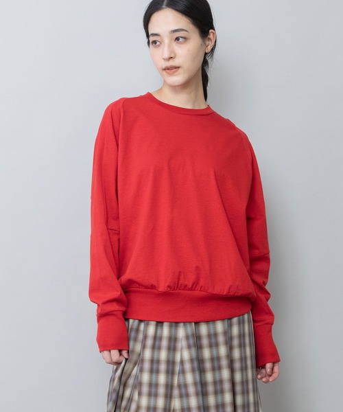 Munich(ミューニック)の「コットンジャージクルーネックプルオーバー(Tシャツ/カットソー・レディース・ホワイト/ブラック/モカ/レッド・FREE)」の10枚目の写真