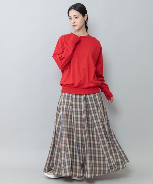 Munich(ミューニック)の「コットンジャージクルーネックプルオーバー(Tシャツ/カットソー・レディース・ホワイト/ブラック/モカ/レッド・FREE)」の5枚目の写真