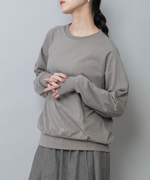 Munich(ミューニック)の「コットンジャージクルーネックプルオーバー(Tシャツ/カットソー・レディース・ホワイト/ブラック/モカ/レッド・FREE)」の15枚目の写真