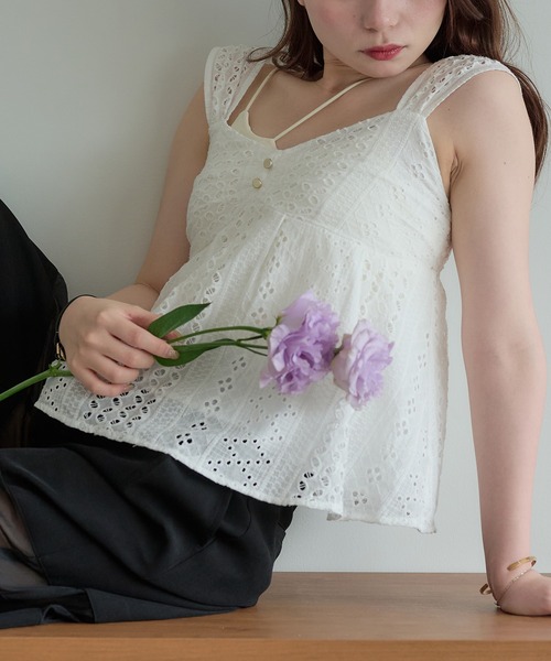 mideal(マイディール)の「cotton lace tops / コットンレーストップス(その他トップス・レディース・ベージュ/オフホワイト・FREE)」の5枚目の写真