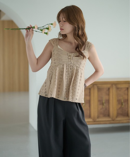 mideal(マイディール)の「cotton lace tops / コットンレーストップス(その他トップス・レディース・ベージュ/オフホワイト・FREE)」の15枚目の写真