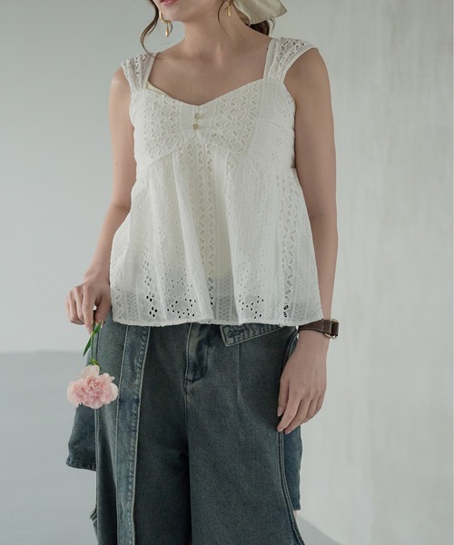mideal(マイディール)の「cotton lace tops / コットンレーストップス(その他トップス・レディース・ベージュ/オフホワイト・FREE)」の8枚目の写真