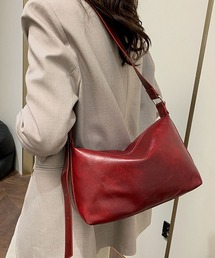 赤　レザー　ショルダーバッグ　2way 2WAY】赤 リアルオーストリッチ ♡ レザーショルダーバッグ 美品